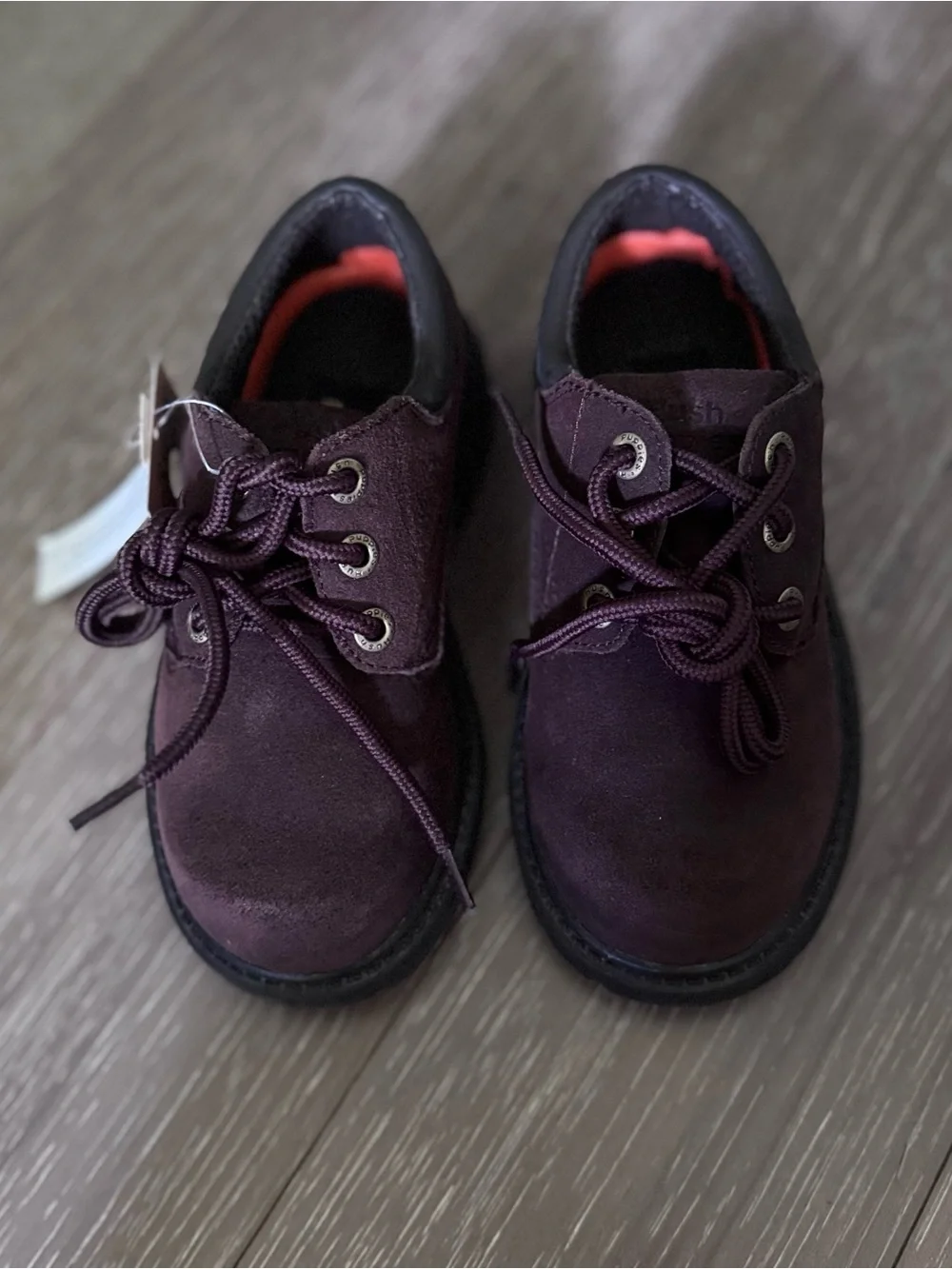 Hush Puppies Boys Brown Shoes Leather Lace Up School Uniform Non Marking Sz 11.5